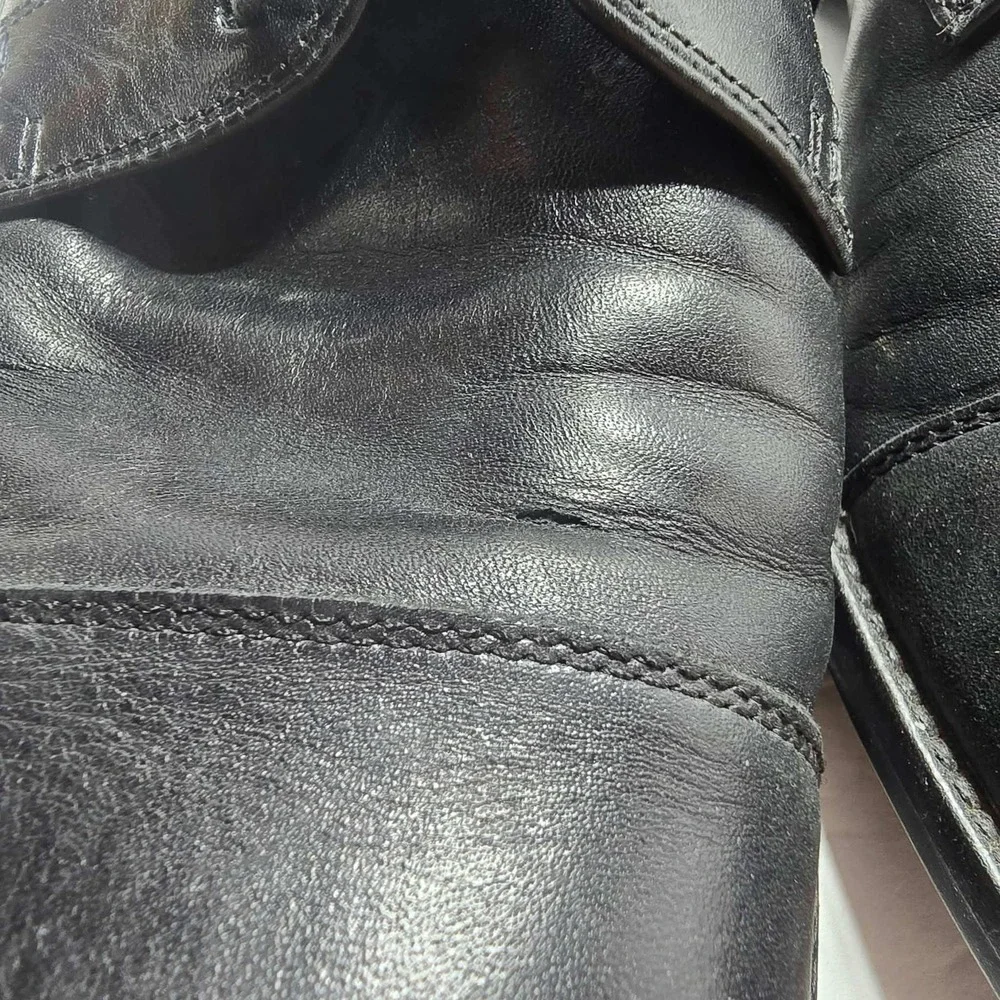Cole Haan Mens Black Leather Cap Toe Derby Dress Shoes Lace Up Professional